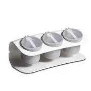 Spices Box 3 Grid PP Pepper Spice Shaker Salt Seasoning Organizer Kitchen Cruet Condiment Bottle Jars Container With Spoons