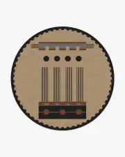 245' Round | Machine Washable Runner Rug | Kid & Pet Friendly | Indoor Rug | Kasi Black & Tan Flatwoven Rug by Architectural Digest | Ruggable