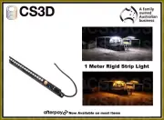 Black 1Mtr 12V LED Rigid Bar Light Dimmer Waterproof Amber/White Light Magnetic
