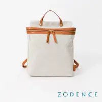 在飛比找momo購物網優惠-【ZODENCE 佐登司】德國帆布桶型拉鍊後背包(貴族白)