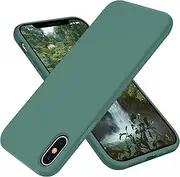 OTOFLY Liquid Silicone Gel Rubber Full Body Protection Shockproof Case for iPhone Xs/iPhone X，Anti-Scratch&Fingerprint Basic-Cases，Compatible with iPhone X/iPhone Xs 5.8 inch (2018) Pine Green