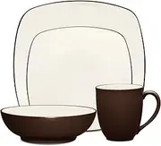 [Noritake] 4-Piece Colorwave Square Place Setting 4 Piece Set Chocolate