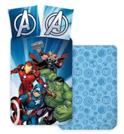 Marvel Avengers Blue Strike Quilt Cover Set - Toddler Bed Size