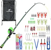 Oimzzr Fishing Rod and Reel Combo Full Kit scopic Casting with cast Reel for Boys Girls Blue