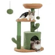 Festive Cat Scratching Post Cactus Tree Tower with Sisal Rope Cat Climbing Frame