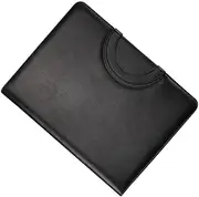 Sewroro Professional Business Folder Leather Portfolio Zipper A4 Document Holder for Travel