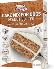 Puppy Cake Peanut Butter Dog Birthday Cake Mix with Icing - Wheat-Free, Easy to Bake/Microwave - Natural Ingredients - Made in The USA