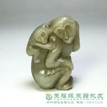 清代和田玉雙歡 519425 和田玉羊脂玉平安無事牌吊墜