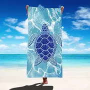 Microfiber Lightweight Beach Towel Sand Free Travel Beach Towel Blanket-Quick Fast Dry Super Absorbent Thin Towels for Pool Swimming Bath Camping Yoga Gym (180x80cm /70x32 inch, Blue Turtle)