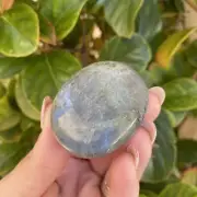 Polished Labradorite Crystal Palm Stone+ Meaning Card from Madagascar (#1174)