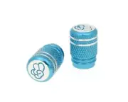 Direct Bikes DB125T-26 Sports Tyre Valve Set - 'Peace' Anodised Blue