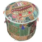 16 in Vintage Patchwork Ottomans Foot Stool Boho Ethnic Pouf Cover Home Decor