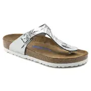 Birkenstock Leather GIZEH Spectral Silver SOFT FOOTBED BNIB 1008463 1008464