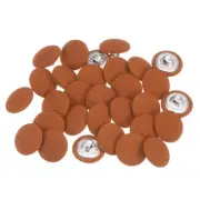 30pcs Fabric Cloth Covered Button 15mm Metal Round Sewing Buttons, Alloy Orange
