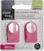 Vaessen Creative 2137-039 Set of Two Replacement Easy Tool and Other Stamping Platforms, Strong Thin Round Mini Craft Magnets, Metal, Multicolour