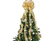 45 * 13Inch Christmas Tree Topper Bow Decoration, Giftable Large Glitter Tree