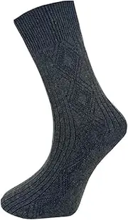 [Hann Brooks] Mens Merino Lambswool Hiking Walking Thermal Warm Boots Calf Socks UK 7-11 6 Pairs Anthracite, Black, Beige, Grey, Khaki Green, Navy Blue, Multicolour, One size