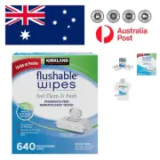 Moist Flushable Wipes - 632 Count, Unscented and Plant-Based for Sensitive Use