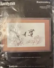 1986 Janlynn #19-21 Geese In Flight Embroidery NIP 14”x9”