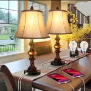 Nictiv Set Of 2 Dimmable Table Lamp With USB Charging Ports