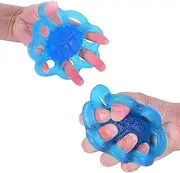 Finger Ball Exerciser, Hand Grips Strengthener, Squeeze Stress Balls Physical Training Strength Exerciser Hand Grip, Portable Hand Exerciser, for Adults, Elderly People and Children(Blue)