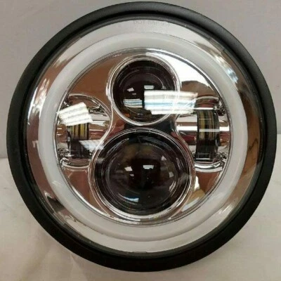 7″ FOR KAWASAKI VULCAN NOMAD 800 CHROME WITH PINK HALO HID LED HEADLIGHT