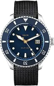 [Vaer] DS4 Solar Dive Watch for Men - Ocean Ready 20 ATM, Solar-Powered - Perpetual Time Keeping, Sapphire Crystal, & Extreme Accuracy (+/- 20 Seconds per Month), Two Quick-Change 20mm Straps, 38mm/42mm