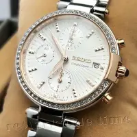 在飛比找Yahoo!奇摩拍賣優惠-【SEIKO Chronograph】三眼鑲鑽計時女錶款SN