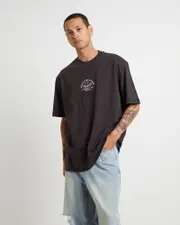 Serpent Stampslacker Short Sleeve T-Shirt in Worn Black