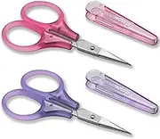 PAFASON Small Stainless Steel Precise Embroidery Scrapbooking Quilting Crafting Sewing Thread Yarn Fabric Cross Stitch Crochet Knitting Detail Cutting Travel Scissors with Safe Cap n TSA Complied