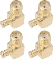 EMSea 4Pcs SMA Female to MCX Male Adapter DAB Antenne 90Converter Adapter DAB RF Coaxial Aerial Jack Connector for 3G 4G LTE WiFi WLAN Wireless GPS System