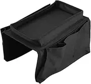 Armchair Caddy, Couch Caddy Chair Side Pocket Organizer Arm Chair Organizer Chair Arm Organizer Sofa Remote Control Holder(Black)