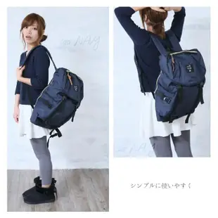 【新款 深藍色 【我是真的！日本正版，不是原單仿冒品！ 】 Anello 超大容量 登山背包 旅行包 後背包 帆布包