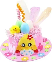 Folpus Children's Easter Bonnet Craft Kit for DIY Projects and Decorations, Pink