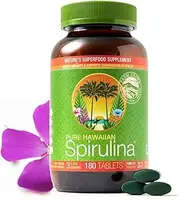 Pure Hawaiian Spirulina - 1000mg tablets 180 count – Boosts Energy and Supports Immunity – Vegan, Non GMO – Natural Superfood Grown in Hawaii