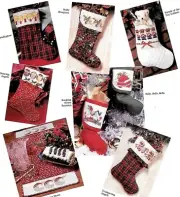 CHRISTMAS CROSS STITCH BORDERS--- STOCKINGS & TABLE RUNNERS / 8 VINTAGE PATTERNS