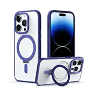 Magnetic Shockproof Case Cover for iPhone 15 Series Cell Phone Protective Cases-Deep blue