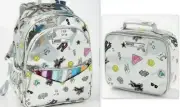 JUSTICE BACKPACK/LUNCHBOX/PENCILCASE EMOJIS UNICORN/VIBES/SMILE SHIMMERING CUTE