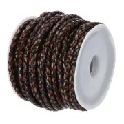 5.5 Yards/ 5 m Round Braided Leather Cord (Vintage Brown, 3mm/0.12")