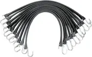 ROBLOCK 15" Rubber Tarp Straps with 150% Max Stretch, 100% EPDM Bungee Cords