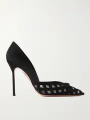 [Aquazzura] Aquazzura - Romance 105 Grosgrain And Mesh Pumps - Black - IT38 IT 38 Black