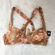 NEW Rip Curl Desert Dreams D/DD Balconette Bikini Swim Top in Bronze Small
