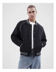 [Unison] Varsity Bomber Jacket in Navy