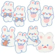 VILLFUL 8Pcs Rabbit Embroidered Patches Multifunctional Sewing Decor for Clothes Jeans Bags and More Stylish Repairing Applique for DIY Fashion Projects Mixed Style