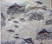 OOP Hoffman Cotton Fabric TL Kelly Designs Swordfish Blue Fin Tuna BTY