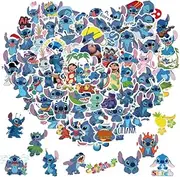 100pcs Stitch Sticker for Kids, Cute Cartoon Lilo Waterproof Vinyl Decal for Adult Teen Boy Girl Water Bottle Laptop Phone Skateboard Guitar Notebook Computer Luggage