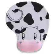 Playful Cow Pattern Mouse Pad With Comfort Wrist Support, Resin Wrist Support
