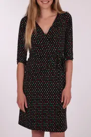 3/4 Sleeve Cross Over Dress--Y-Y40550-MS