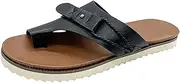 [Shot Case] 2022 Women's Sandals Flat Comfy Non-Slip Footbed Bunion Correction Sandals Ladies Comfort Flip-Flop,Black,US5/EU36