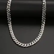 [SHMAZ] Punk Stainless Steel Necklace For Men Women Cuban Link Chain Chokers Minimalist Choker Necklaces